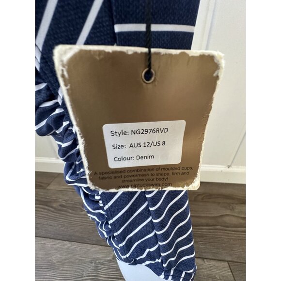 Nip Tuck Sorrento Stripe Joanne One Piece Swimsuit Navy MultiFit Cup SZ 8 NWOT - Picture 6 of 7
